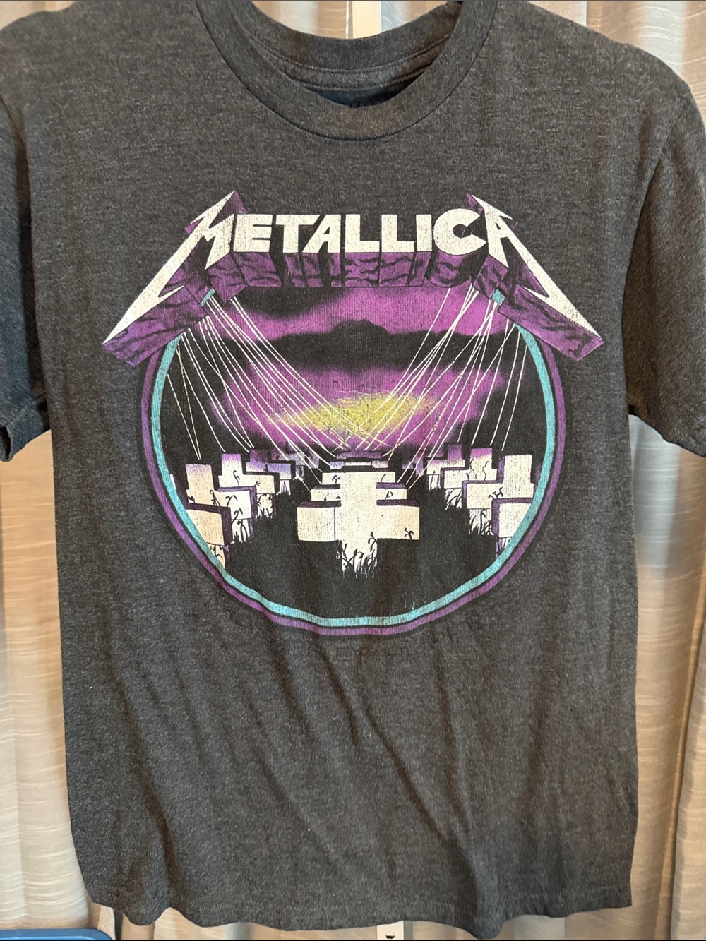 Metallica Short Sleeve Graphic Tee - Charcoal Gray with Purple Accent